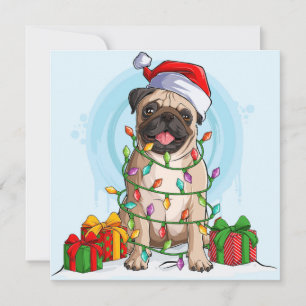 Weihnachts-Mops Feiertagskarte