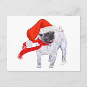 Weihnachts-Mops Feiertagspostkarte