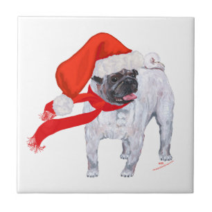 Weihnachts-Mops Fliese