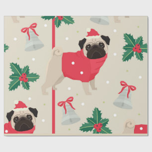 Weihnachts-Mops Geschenkpapier