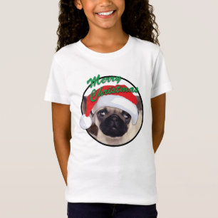 Weihnachts-Mops Girls' Bella Angepasst Babydoll T T-Shirt