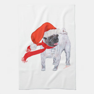 Weihnachts-Mops Handtuch