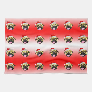 Weihnachts-Mops-Handtuch Geschirrtuch