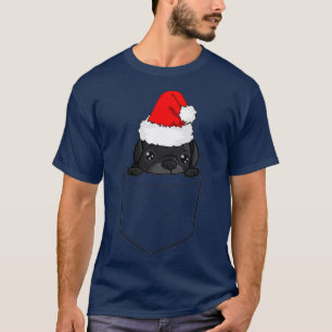 Weihnachts-Mops-Hund in der Tasche T-Shirt