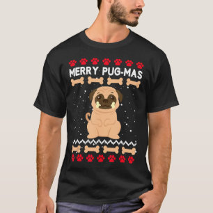 Weihnachts-Mops Hund Weihnachtsmannmütze Ugly Xmas T-Shirt