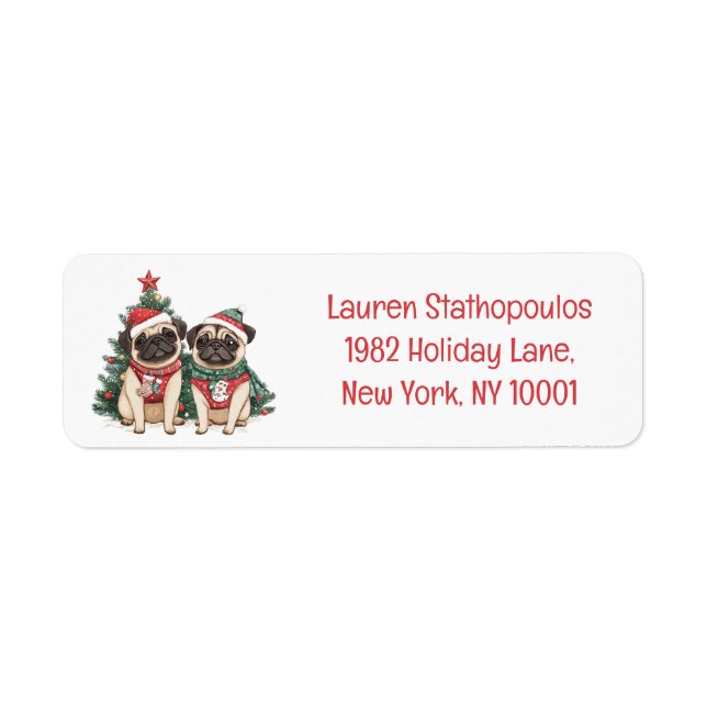 Weihnachts-Mops-Hunde (Vorne)