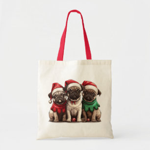 Weihnachts-Mops-Hunde Tragetasche