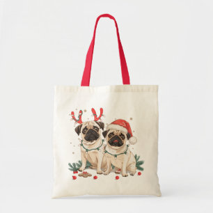 Weihnachts-Mops-Hunde Tragetasche
