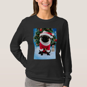 Weihnachts-Mops in Santa Anzug T-Shirt
