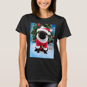 Weihnachts-Mops in Santa Anzug T-Shirt