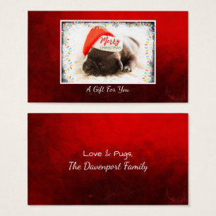 Weihnachts-Mops in Weihnachtsmannmütze Geschenk fü