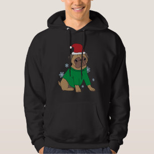 Weihnachts-Mops Jumper Festlicher Illustrierter Mo Hoodie