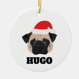 Weihnachts-Mops Keramik Ornament