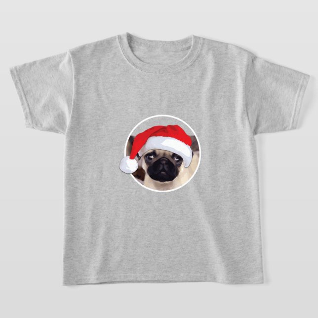 Weihnachts-Mops - Kids' Basic T - Shirt (Ablage )