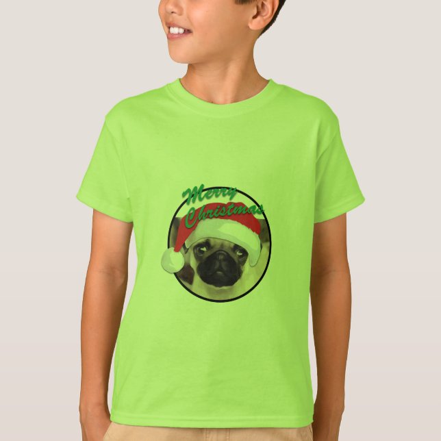 Weihnachts-Mops - Kids' Basic T - Shirt (Vorderseite)
