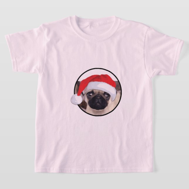 Weihnachts-Mops - Kids' Basic T - Shirt (Ablage )