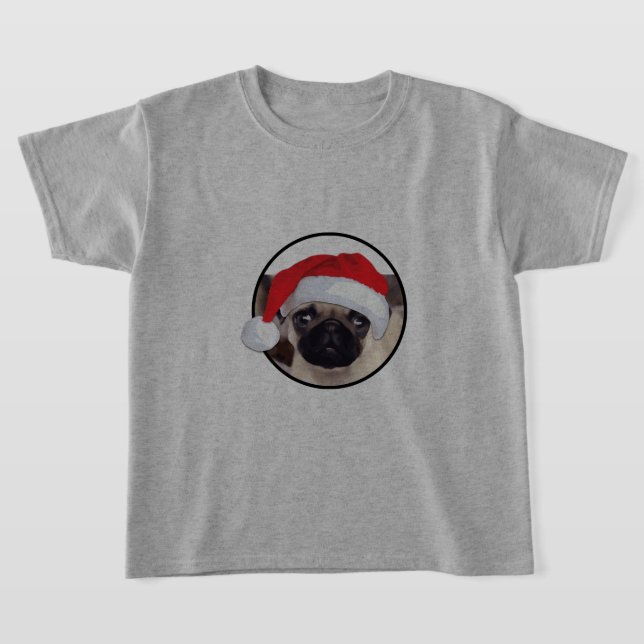 Weihnachts-Mops - Kids' Basic T - Shirt (Ablage )
