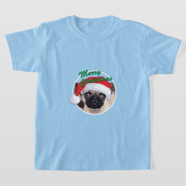 Weihnachts-Mops - Kids' Basic T - Shirt (Ablage )