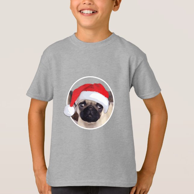 Weihnachts-Mops - Kids' Basic T - Shirt (Vorderseite)