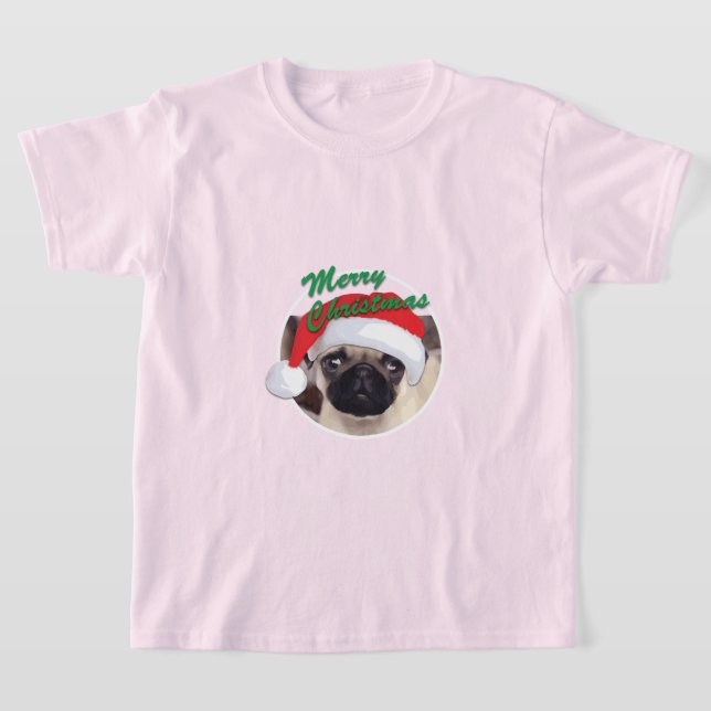 Weihnachts-Mops - Kids' Basic T - Shirt (Ablage )