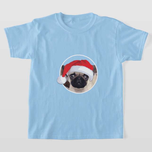 Weihnachts-Mops - Kids' Basic T - Shirt (Ablage )