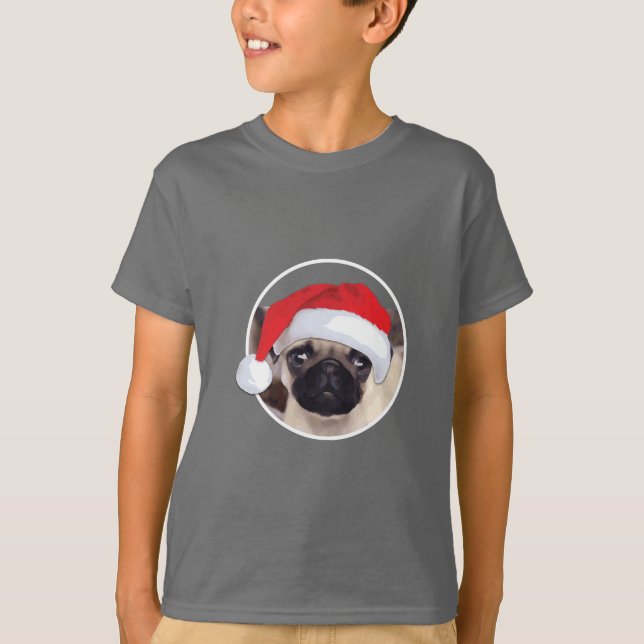 Weihnachts-Mops - Kids' Basic T - Shirt (Vorderseite)
