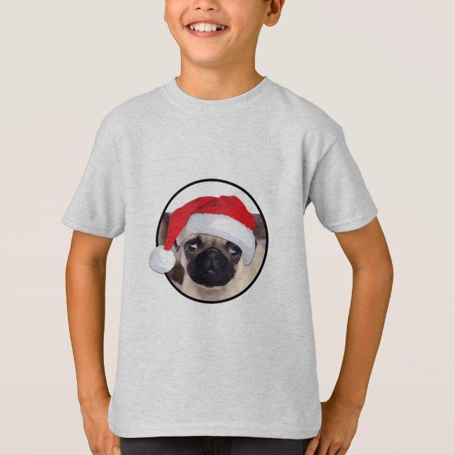 Weihnachts-Mops - Kids' Basic T - Shirt (Vorderseite)