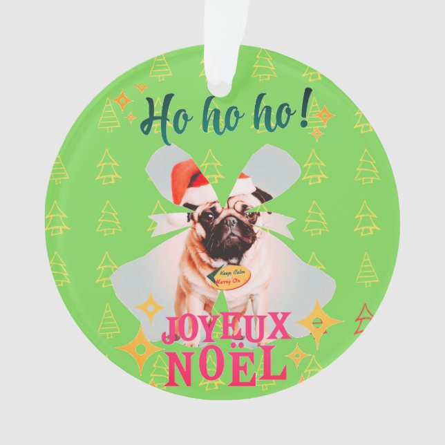 Weihnachts-Mops Ornament (Vorderseite)