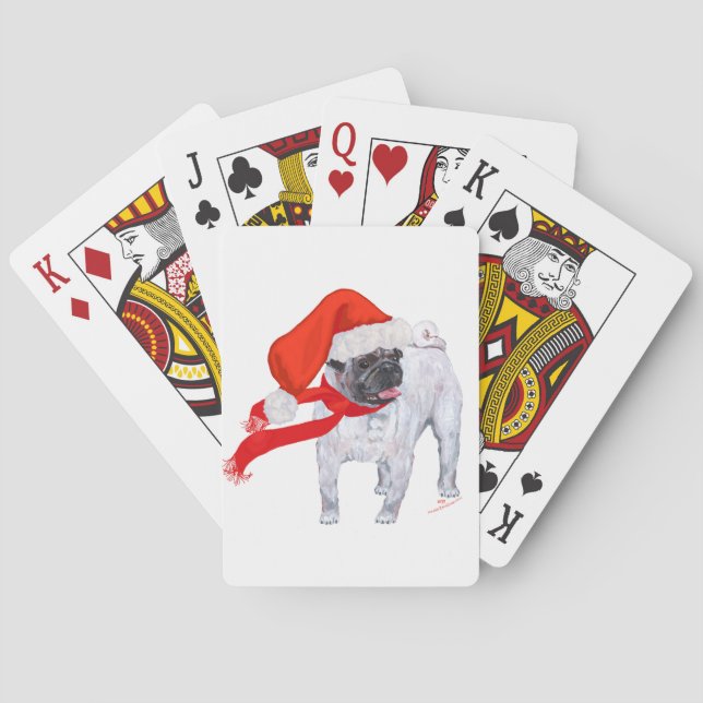 Weihnachts-Mops Spielkarten (Rückseite)