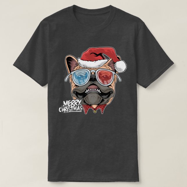 Weihnachts-Mops T-Shirt (Design vorne)