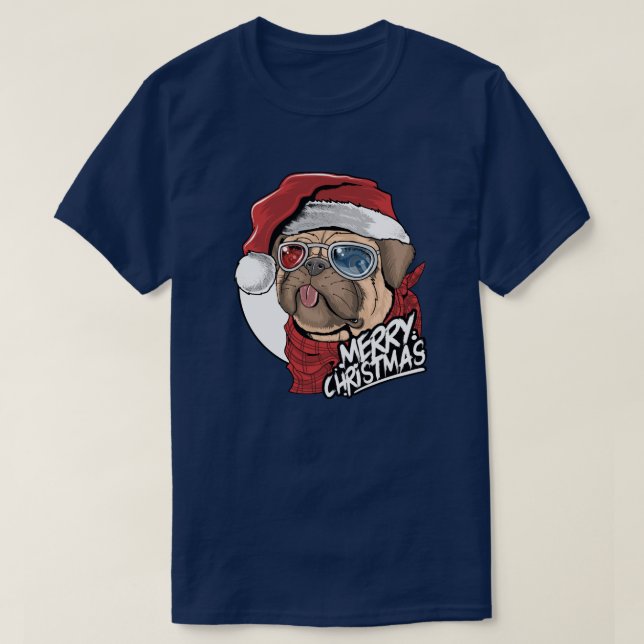 Weihnachts-Mops T-Shirt (Design vorne)