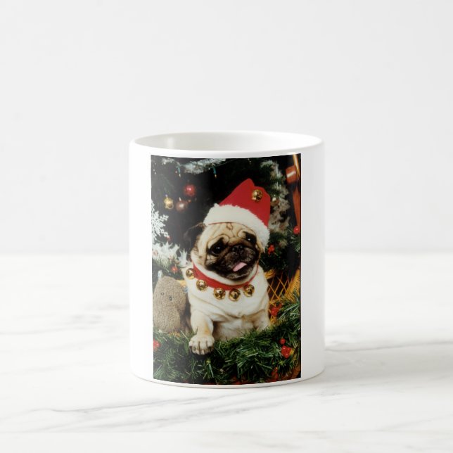 Weihnachts-Mops-Tasse Kaffeetasse (Mittel)