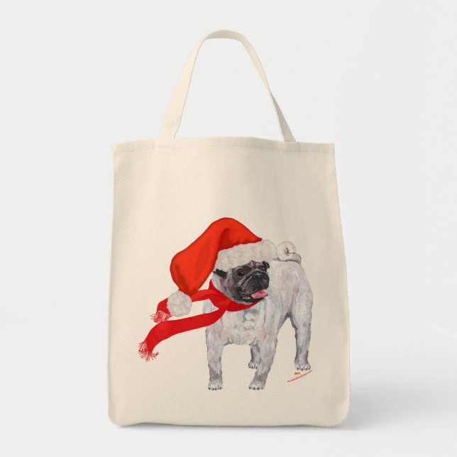 Weihnachts-Mops Tragetasche (Vorne)