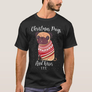 Weihnachts-Mops und Kisses Dog Lover Geschenk Weih T-Shirt
