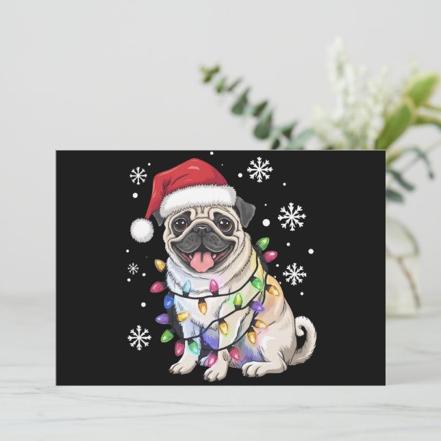 Weihnachts-Mops Weihnachten Weihnachten Weihnachte (Stehend Vorderseite)