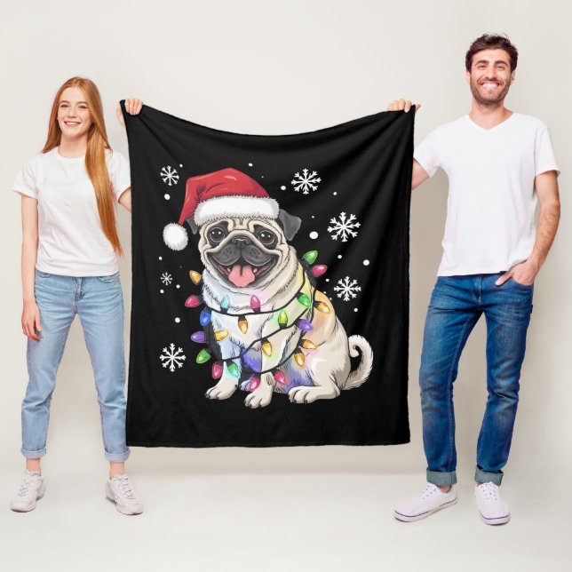 Weihnachts-Mops Weihnachten Weihnachten Weihnachte Fleecedecke (Beispiel)