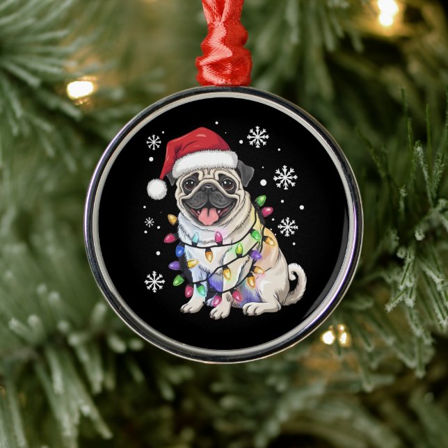 Weihnachts-Mops Weihnachten Weihnachten Weihnachte Ornament Aus Metall (Baum)