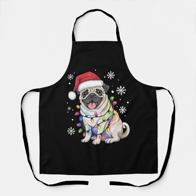 Weihnachts-Mops Weihnachten Weihnachten Weihnachte Schürze (Vorderseite)
