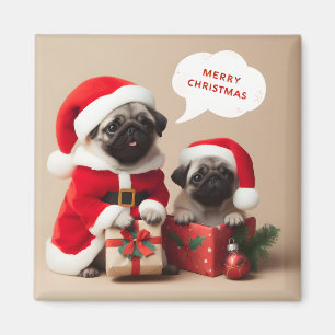 Weihnachts-Möpsen Magnet