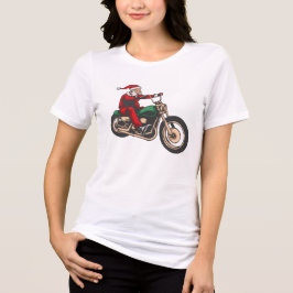 Weihnachts Motorrad-Fahrer Grafik Santa Tri-Blend Shirt