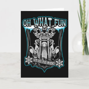 Weihnachts-Motorrad-Totenkopf-Weihnachtsmann Oh Wa Karte