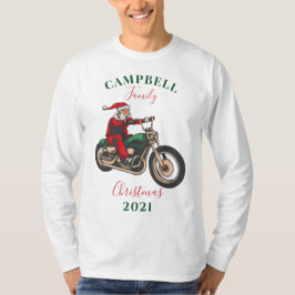 Weihnachts-Motorradfahrerfamilie Matching Personal T-Shirt