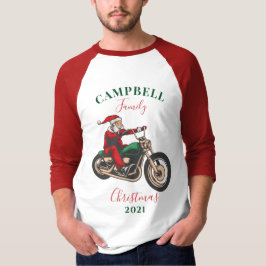 Weihnachts-Motorradfahrerfamilie Matching Personal T-Shirt