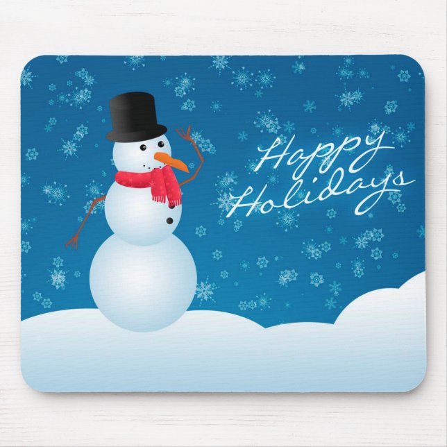 Weihnachts-Mousepad/Happy Holidays Snowman Mousepad (Vorne)