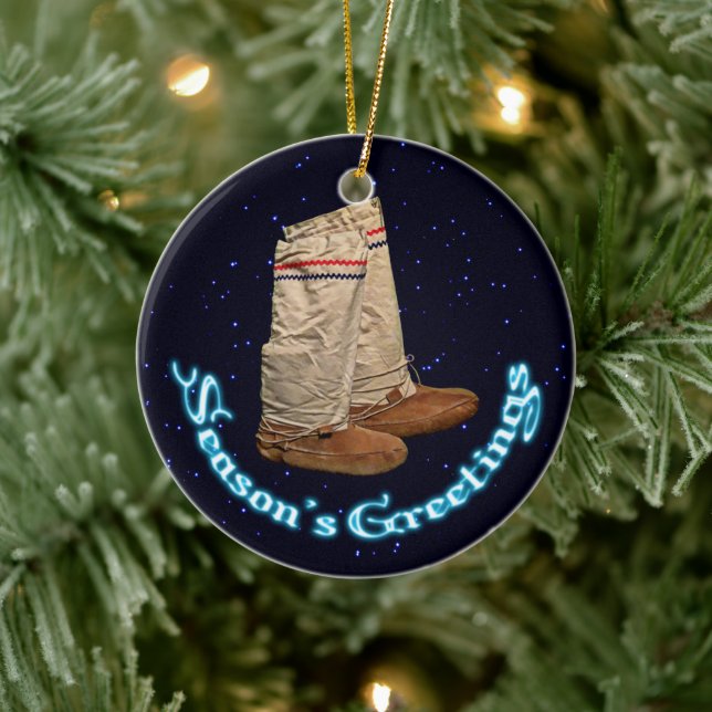 Weihnachts Mukluks Keramikornament (Baum)