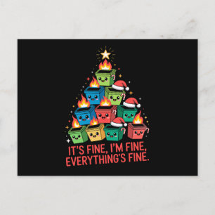 Weihnachts-Müllcontainer-Feuerbaum Es ist in Ordnu Feiertagspostkarte