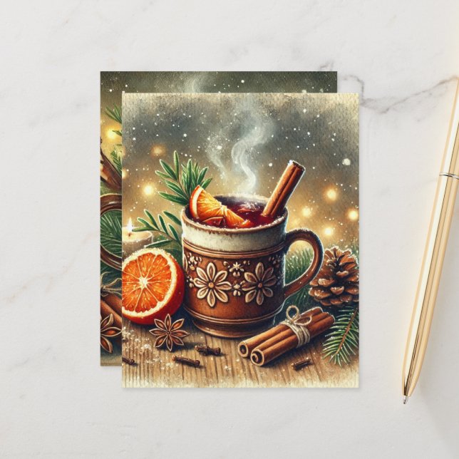 Weihnachts-Mulled Cider Scrapbook Paper (Vorderseite/Rückseite Beispiel)