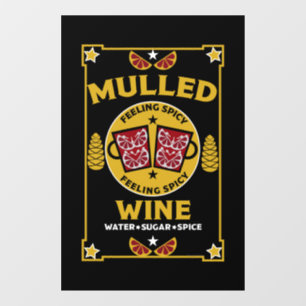 Weihnachts-Mulled Roter Wein Fensteraufkleber