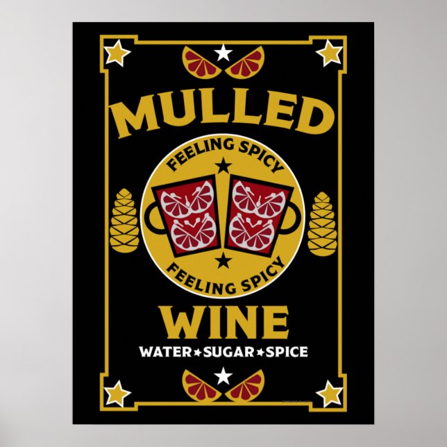 Weihnachts-Mulled Roter Wein Poster (Vorne)