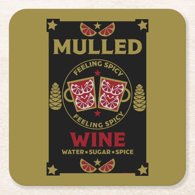 Weihnachts-Mulled Roter Wein Rechteckiger Pappuntersetzer (Vorderseite)